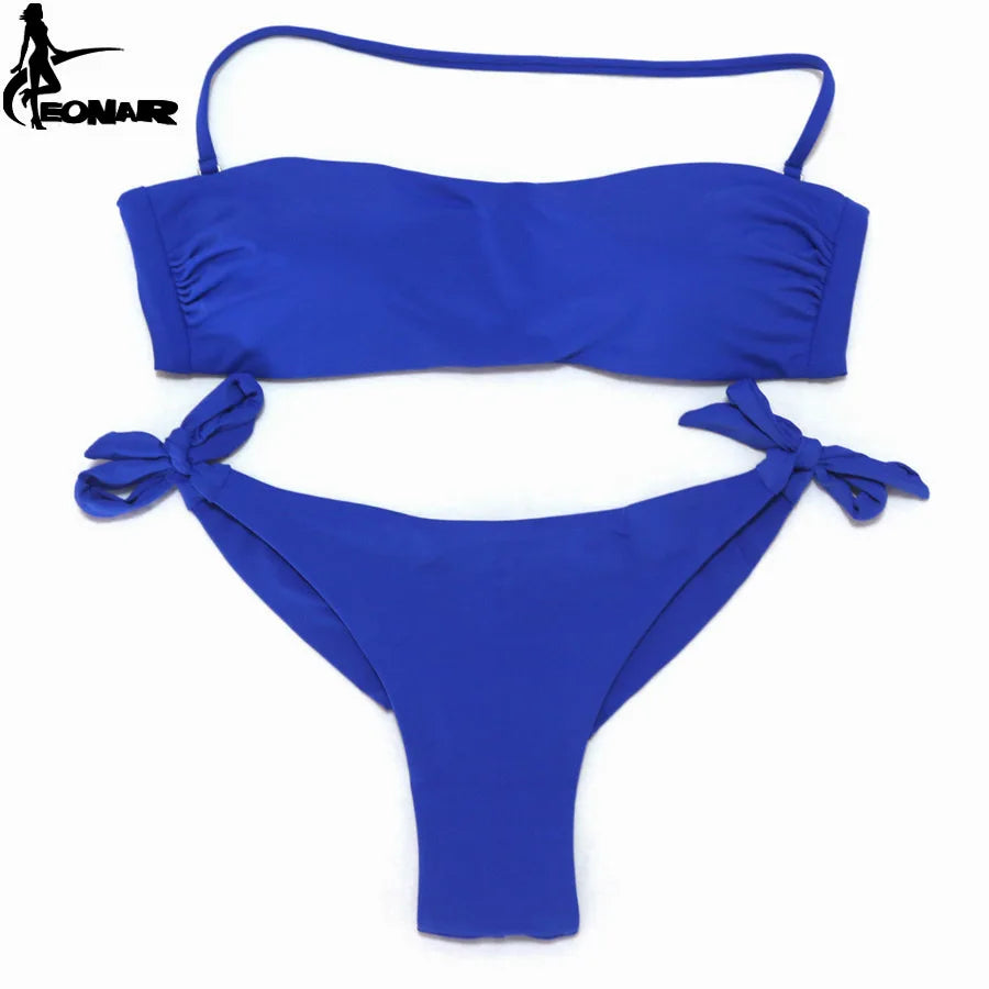 EONAR Bikini 2025 Solid Women Swimsuit  Brazilian Cut Bottom Bikini Set Push Up Swimwear Femme Bathing Suits Sport Beach Wear - Sun Studio