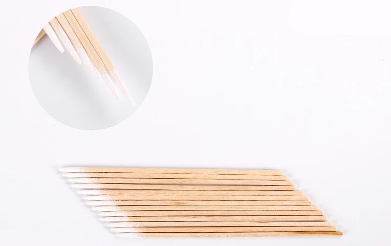 Microblading 100pcs Wooden Cotton Swab Cosmetics Permanent Makeup Health Ear Jewelry 7 CM Clean Sticks Buds Tip - Sun Studio