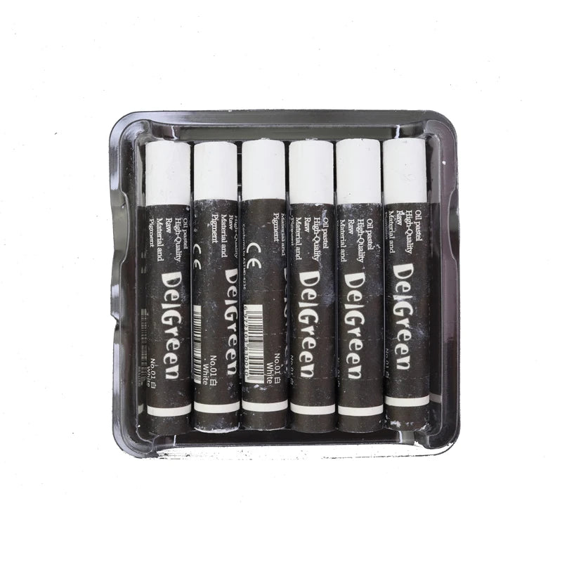 DELGREEN Pearlescent Oil Painting Stick Heavy Color Oil Painting Pastel Paint Graffiti Crayon Artist Students Art Supplies 6pcs - Sun Studio