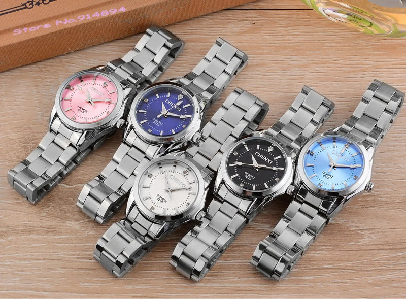6 Colors CHENXI Brand Watch Luxury Women's Casual Watches Waterproof Watch Women Fashion Dress Rhinestone WristWatch CX021B - Sun Studio