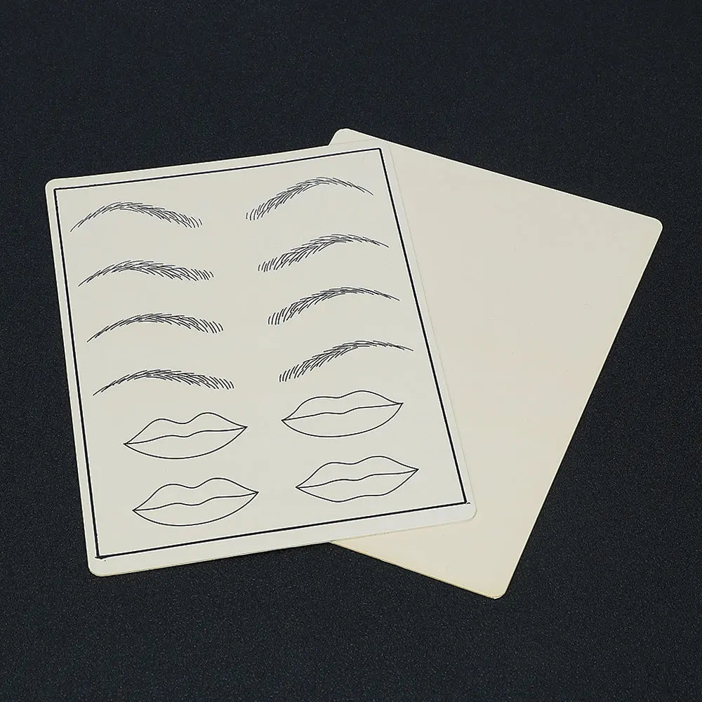 Doppelseitige Augenbrauen-Tattoo-Übungshaut Silikonhaut-Kits Tattoo-Zubehör für Microblading Permanent Make-up Anfänger PMU Set