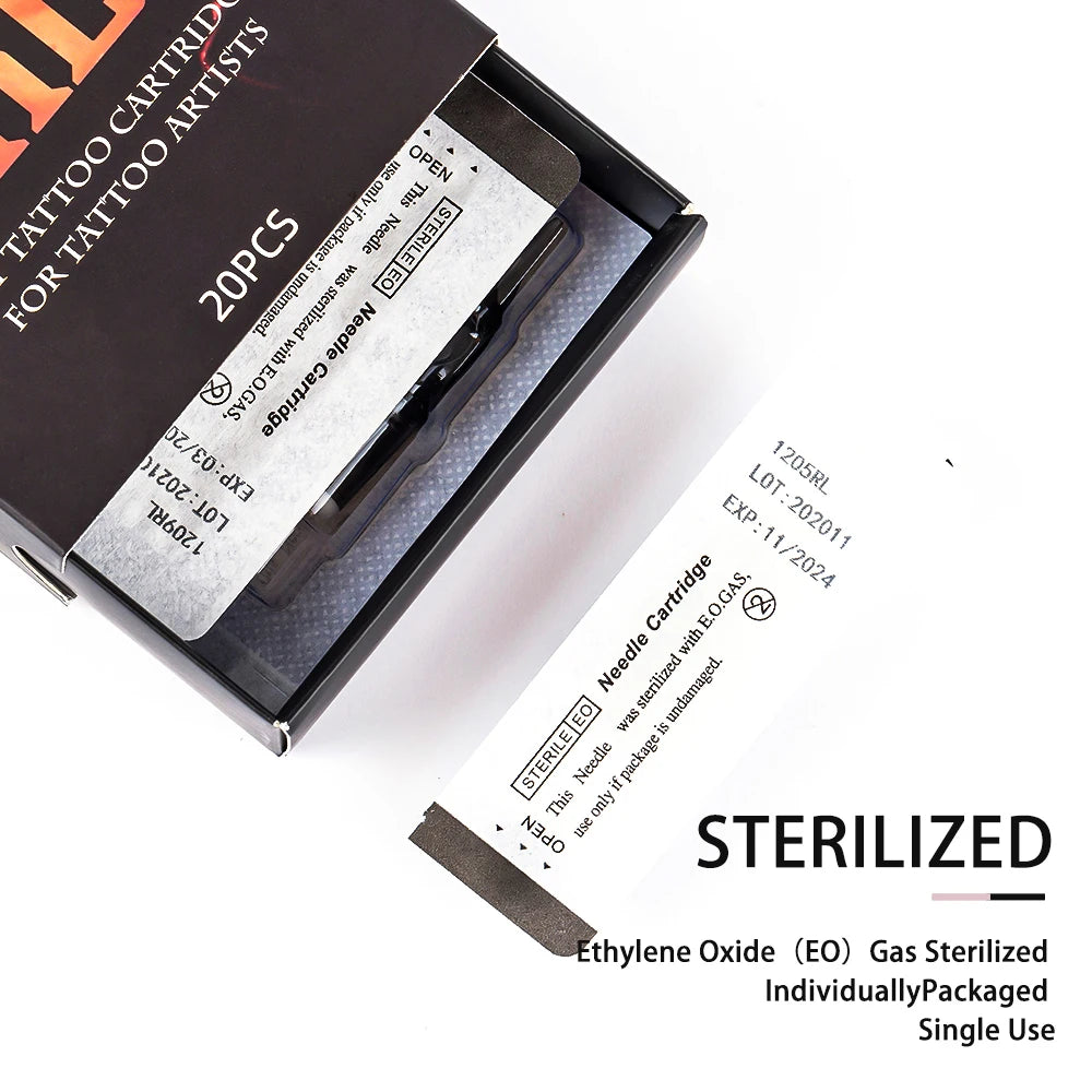 T-Rex U-REX Tattoo Cartridge Needles 20 pcs/box 0.35 mm safe sterilized tattoo needles for permanent cosmetic tattoos - Sun Studio