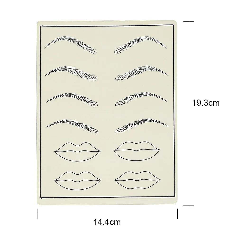 Doppelseitige Augenbrauen-Tattoo-Übungshaut Silikonhaut-Kits Tattoo-Zubehör für Microblading Permanent Make-up Anfänger PMU Set