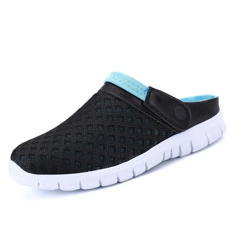 Plus Size 36-46 Mens Sandals Summer Garden Shoes Mesh Slippers Soft Bottom Beach Clogs Womens Slip-On Solid Breathable Zapatos 3 - Sun Studio