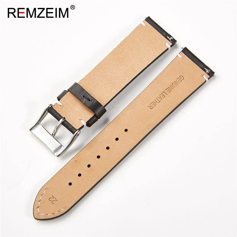Calfskin Genuine Leather Watchbands Quick Release Watch Band 18mm 20mm 22mm 24mm Smartwatch Strap Watches Accessories - Sun Studio