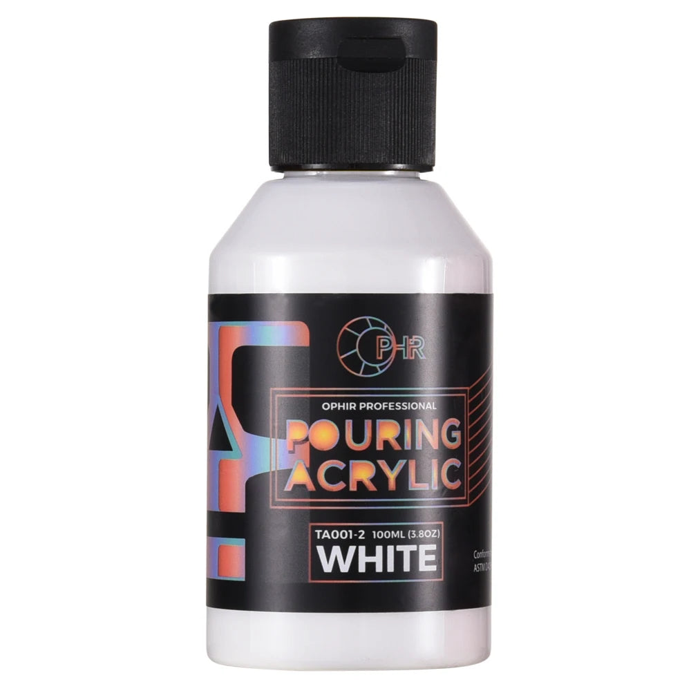 OPHIR Acryl Pouring Farbe Wasserbasiert Hochfluss Kunstbedarf 36 Farben zur Auswahl 100ML/Flasche TA001
