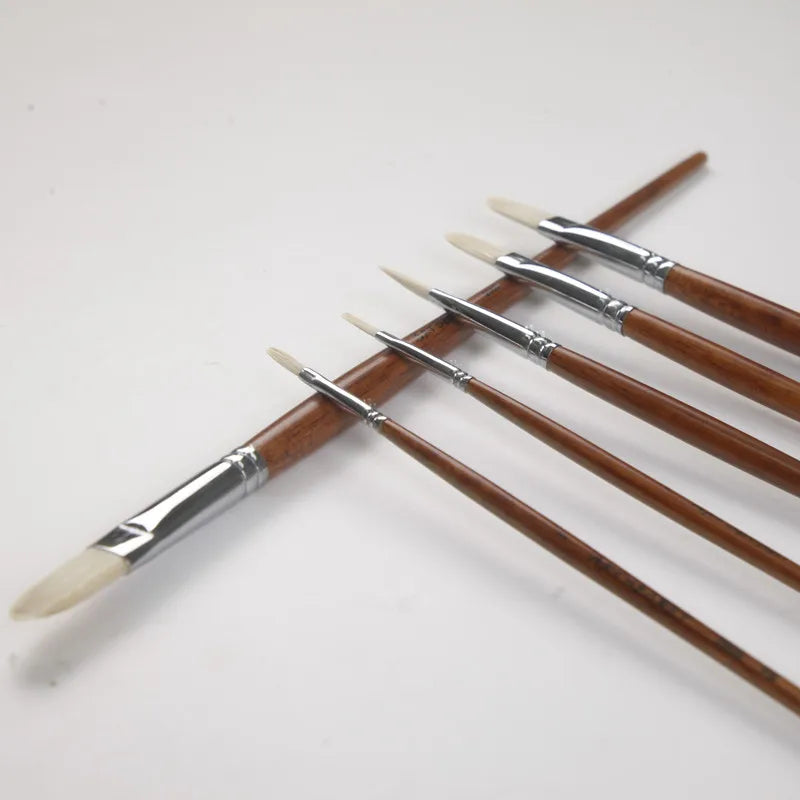 Artsecret High Quality Oil Brush Hog Bristle Hair Long Handle Oak Wood Rod Aquarelle Watercolor Gouache Abstract  Acrylic 2009FB - Sun Studio