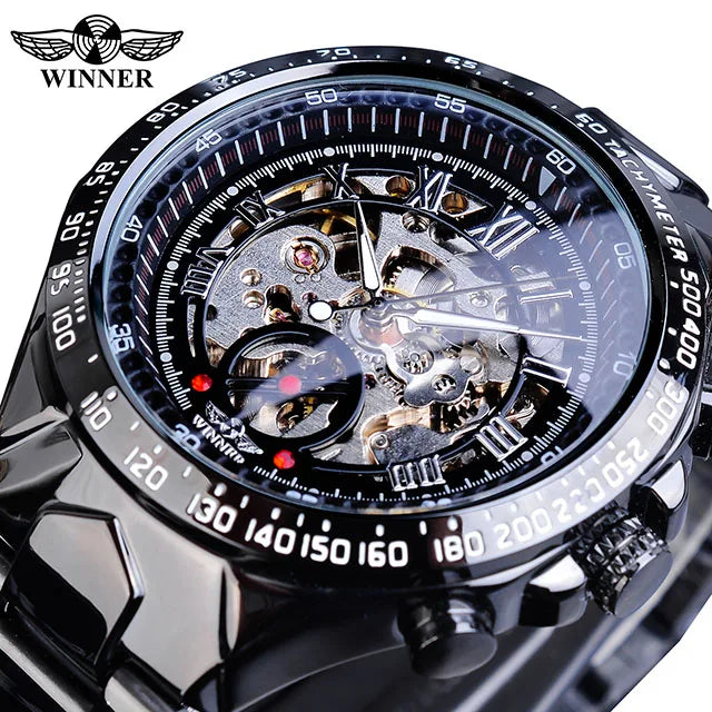 Winner Mechanical Sport Design Bezel Fashion Watch Mens Watches Top Brand Luxury Montre Homme Clock Men Automatic Skeleton Watch - Sun Studio
