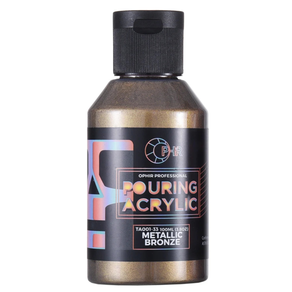 OPHIR Acryl Pouring Farbe Wasserbasiert Hochfluss Kunstbedarf 36 Farben zur Auswahl 100ML/Flasche TA001