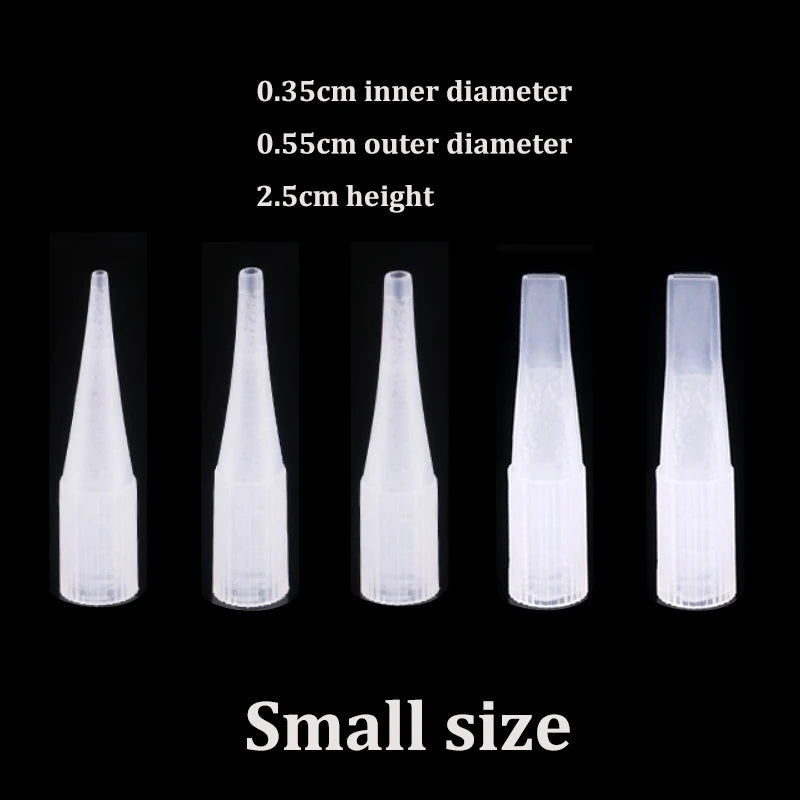 100p 1RL/3RL/5RL/5F/7F Individual Packed Eyebrow Tattoo Tip Permanent Makeup Machine Tattoo Needle Tip Tattoo Nozzle Needle Caps - Sun Studio