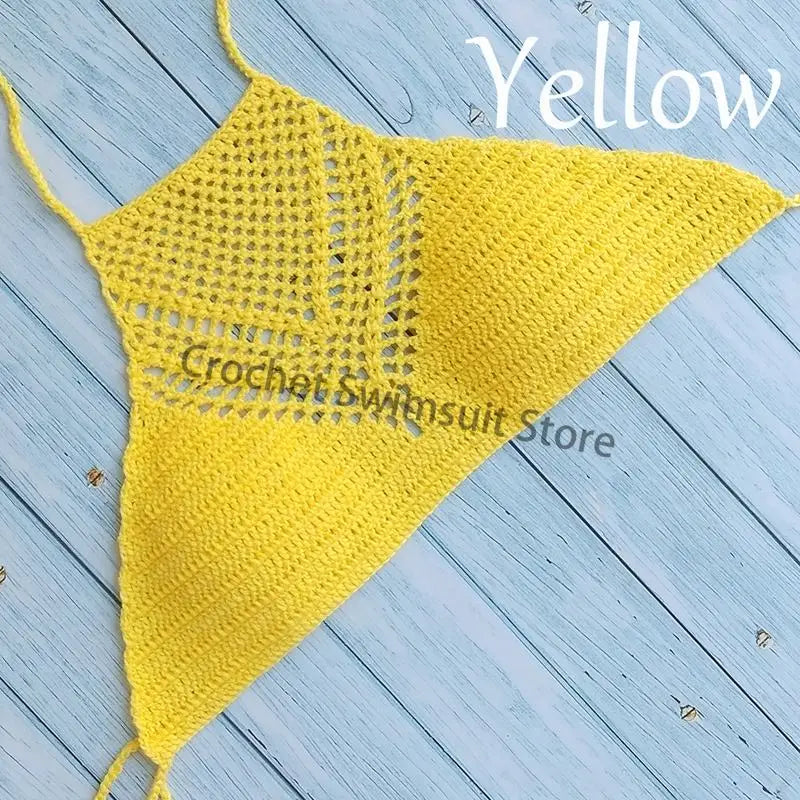 Women Sexy Bikini Tops High Neck Hollow Out Halter Swimwear Crochet Separate Swimsuit Bikini Bra Hot Sale - Sun Studio