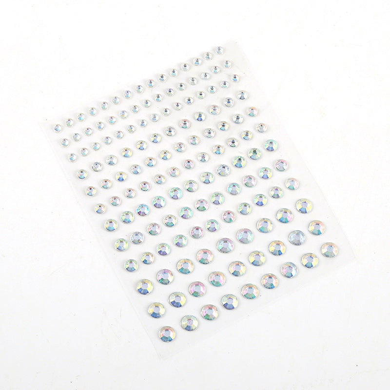 1 Pc Disposable Tattoo Stickers Face Jewelry Color Crystal Diamond DIY Eyes Face Body Waterproof Makeup Decorations Rhinestones - Sun Studio