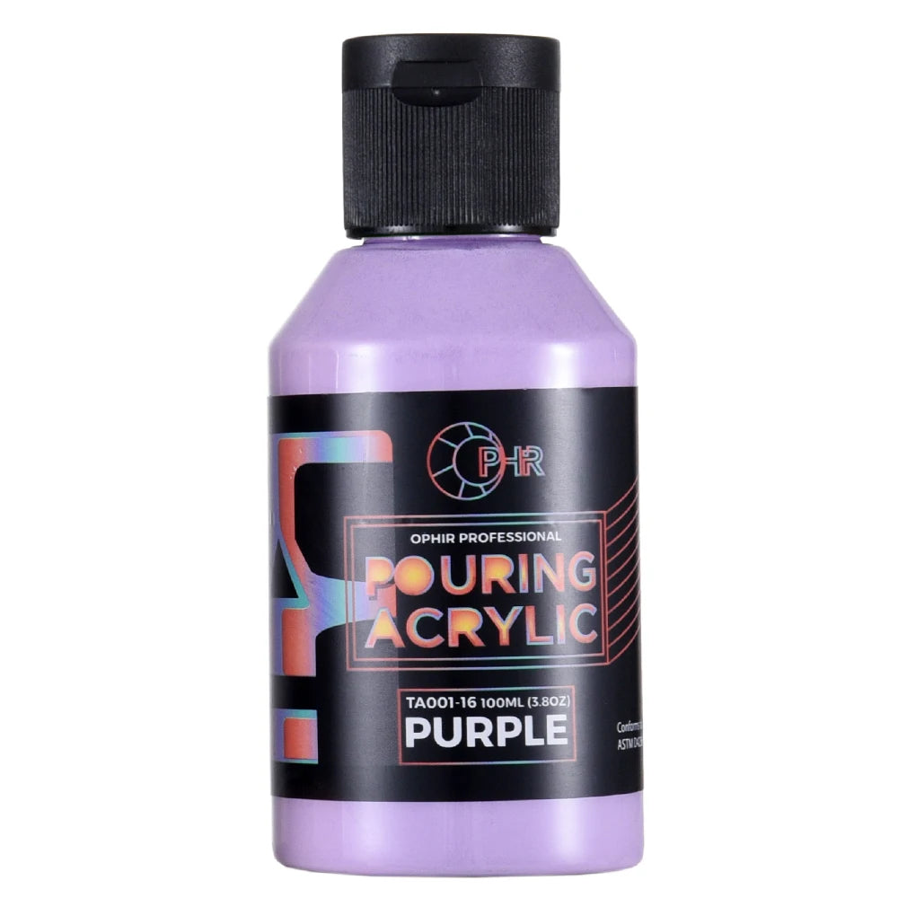 OPHIR Acryl Pouring Farbe Wasserbasiert Hochfluss Kunstbedarf 36 Farben zur Auswahl 100ML/Flasche TA001