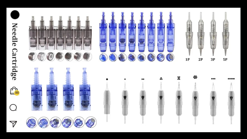 100p 1RL/3RL/5RL/5F/7F Individual Packed Eyebrow Tattoo Tip Permanent Makeup Machine Tattoo Needle Tip Tattoo Nozzle Needle Caps - Sun Studio