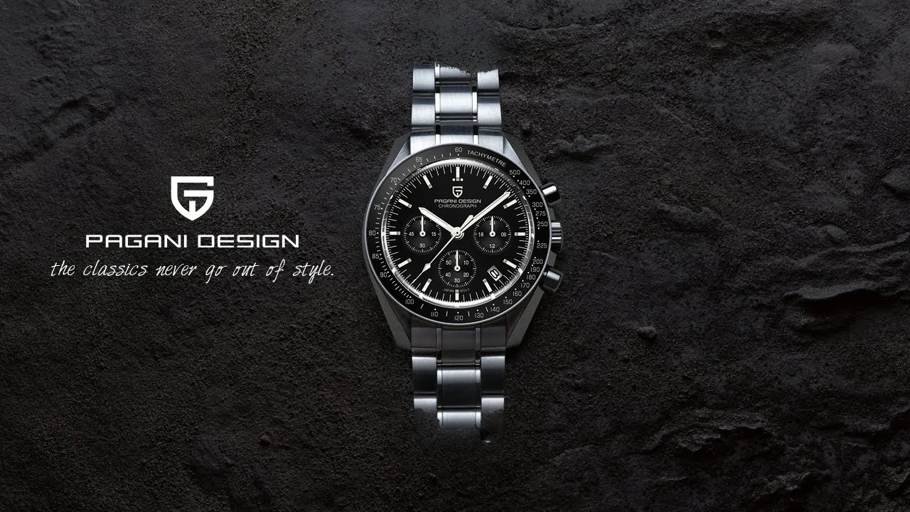 PAGANI DESIGN 2025 New Moon Men's Watches Luxury Quartz Watch For Men AR Sapphire Glass 100M Waterproof Wristwatch Chronograph - Sun Studio