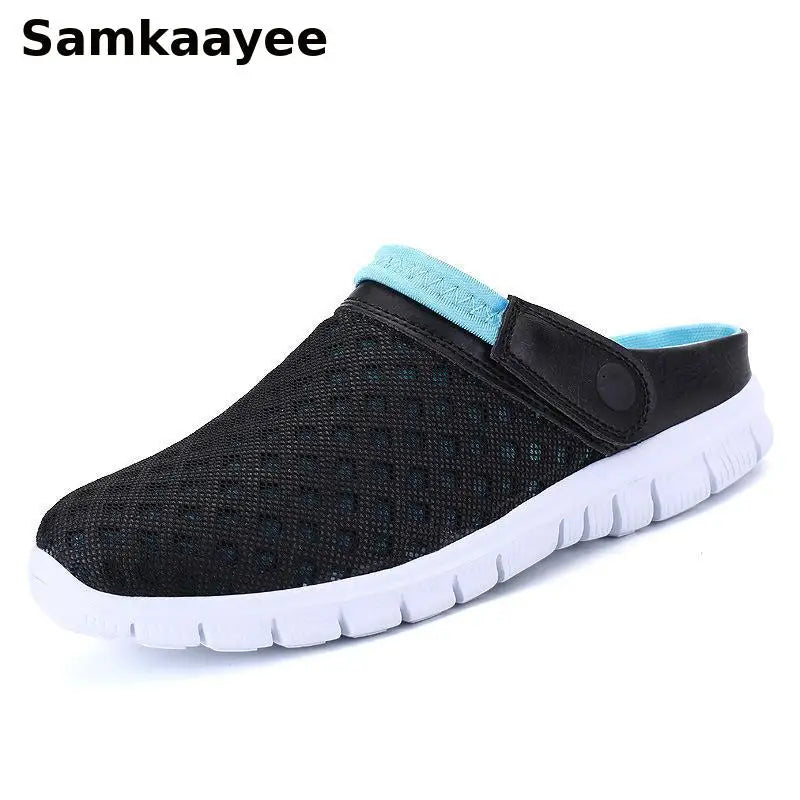 Plus Size 36-46 Mens Sandals Summer Garden Shoes Mesh Slippers Soft Bottom Beach Clogs Womens Slip-On Solid Breathable Zapatos 3 - Sun Studio