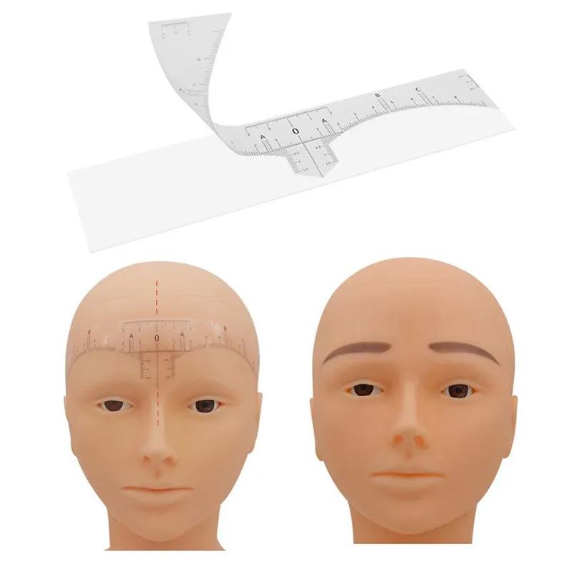 50PCS Disposable Eyebrow Ruler Sticker Adhesive Microblading Eyebrow Tattoo Brow Styling Mapping Guide Permanent Makeup Tool - Sun Studio