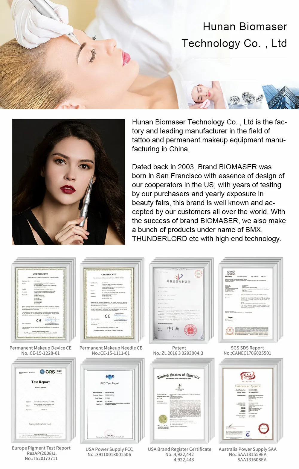 Biomaser Professional Permanent Makeup Cartridge Needles 1R/2R/3RL/5RL Disposable Sterilized Tattoo Pen Machine Needles Tips - Sun Studio
