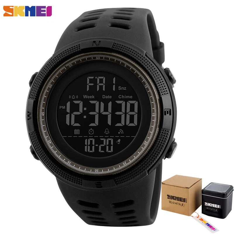 SKMEI Fashion Outdoor Sport Watch Men Multifunction Watches Alarm Clock Chrono 5Bar Waterproof Digital Watch reloj hombre 1251 - Sun Studio