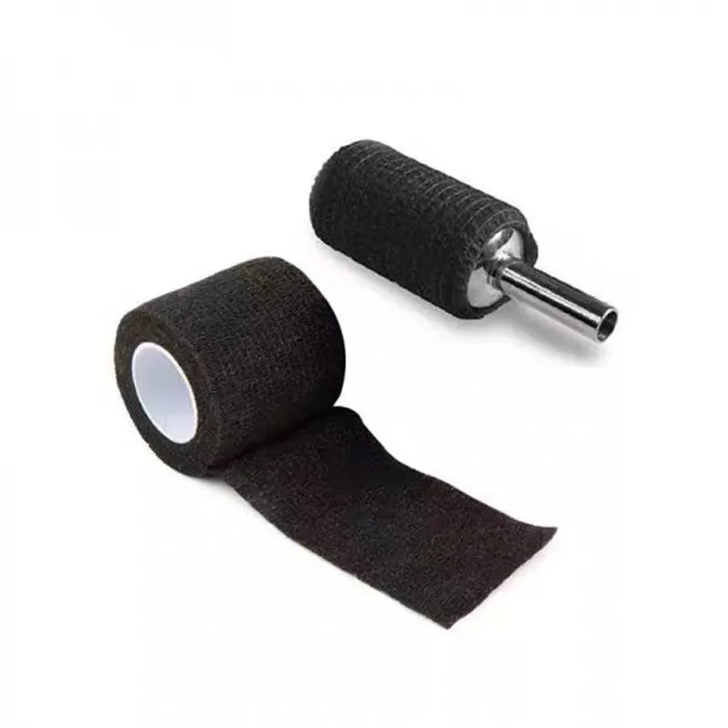 6/12/24 Black Tattoo Grip Bandage Cover Wraps Tapes Nonwoven Waterproof Self Adhesive Finger Wrist Protection Tattoo Accessories - Sun Studio