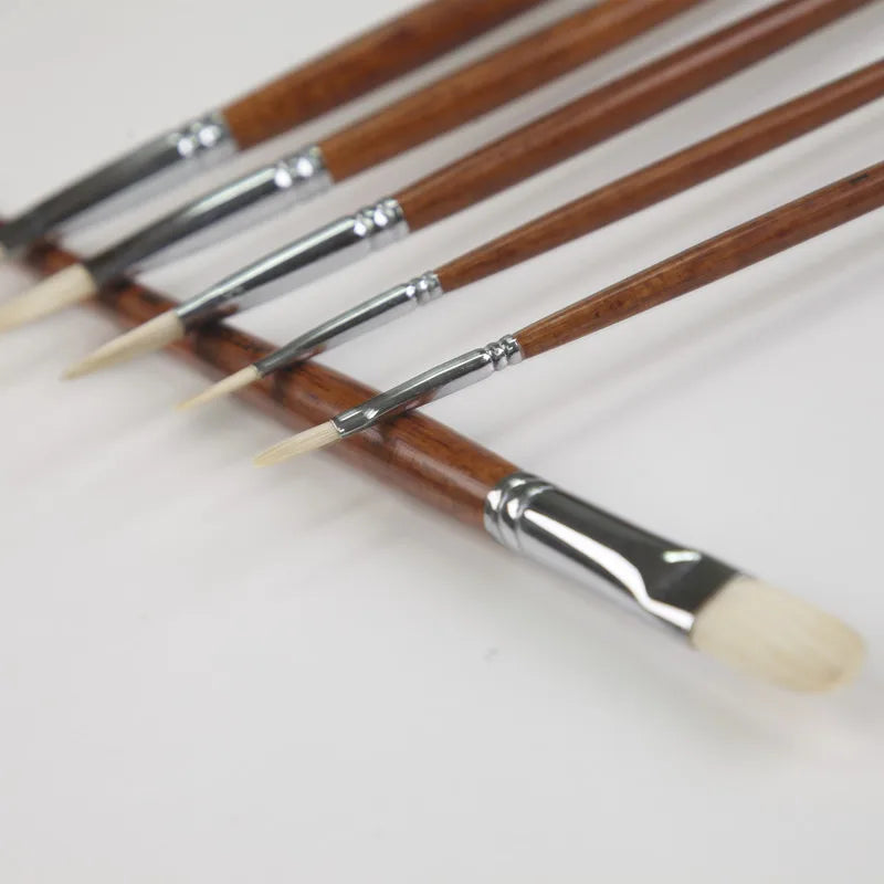 Artsecret High Quality Oil Brush Hog Bristle Hair Long Handle Oak Wood Rod Aquarelle Watercolor Gouache Abstract  Acrylic 2009FB - Sun Studio