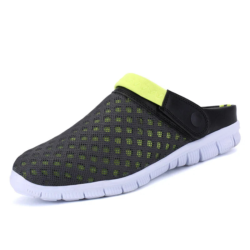 Plus Size 36-46 Mens Sandals Summer Garden Shoes Mesh Slippers Soft Bottom Beach Clogs Womens Slip-On Solid Breathable Zapatos 3 - Sun Studio