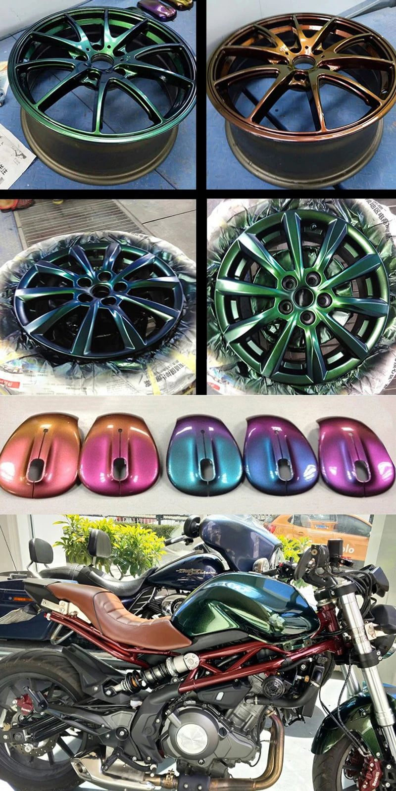 Chameleon Pigments Acrylic Powder Coating Dye Magic Discolored Pearlescent for Crafts Car Automotive Painting Decoration Arts - Sun Studio