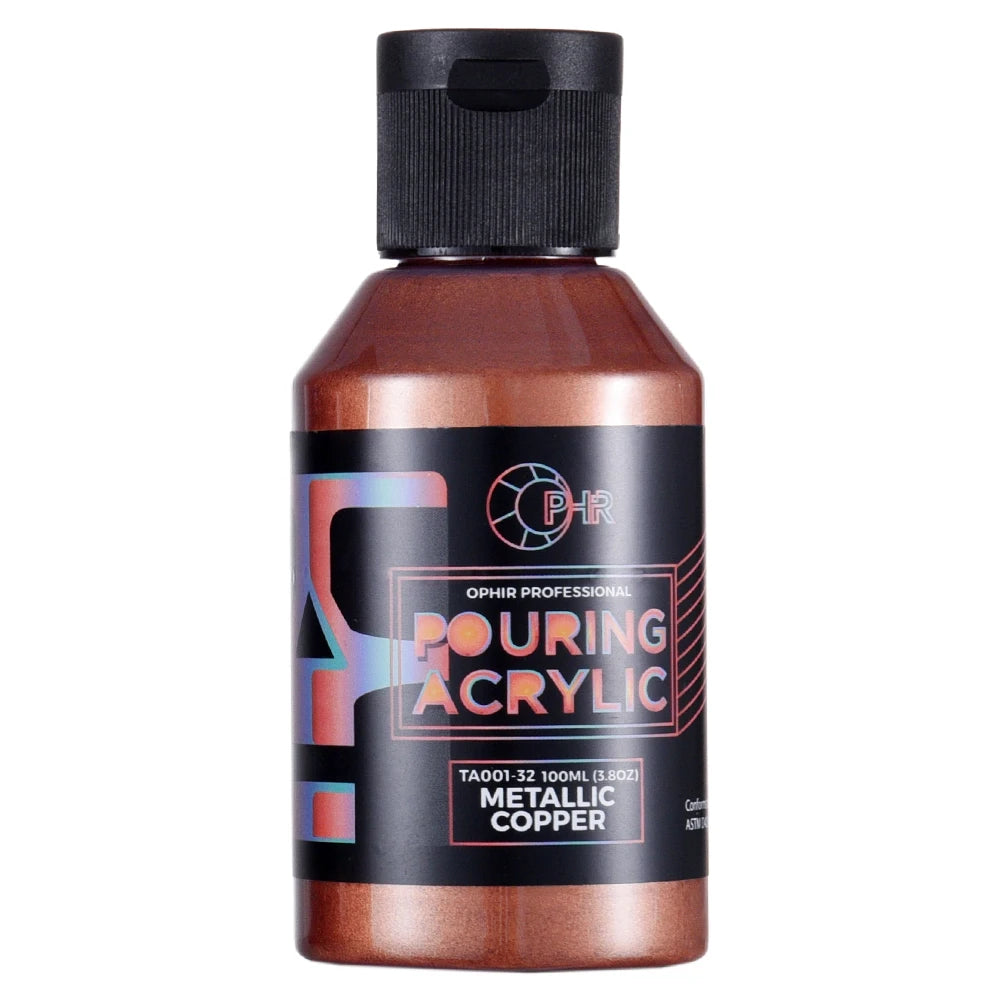 OPHIR Acryl Pouring Farbe Wasserbasiert Hochfluss Kunstbedarf 36 Farben zur Auswahl 100ML/Flasche TA001