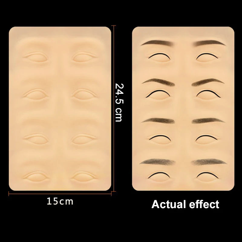 Double Side Eyebrow Tattoo Practice Skin Silicone Skin Kits Tattoo Supplies For Microblading Permanent Makeup Beginner PMU Set - Sun Studio