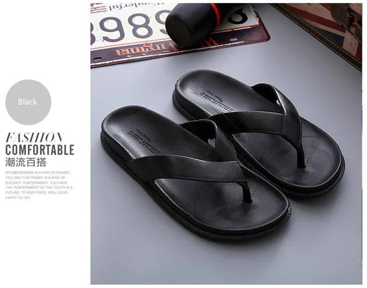 New Arrivals Summer Shoes Men Slippers Flip Flops Casual Beach Slides Home Outdoor Black Slippers chanclas hombre тапочки 36-44# - Sun Studio