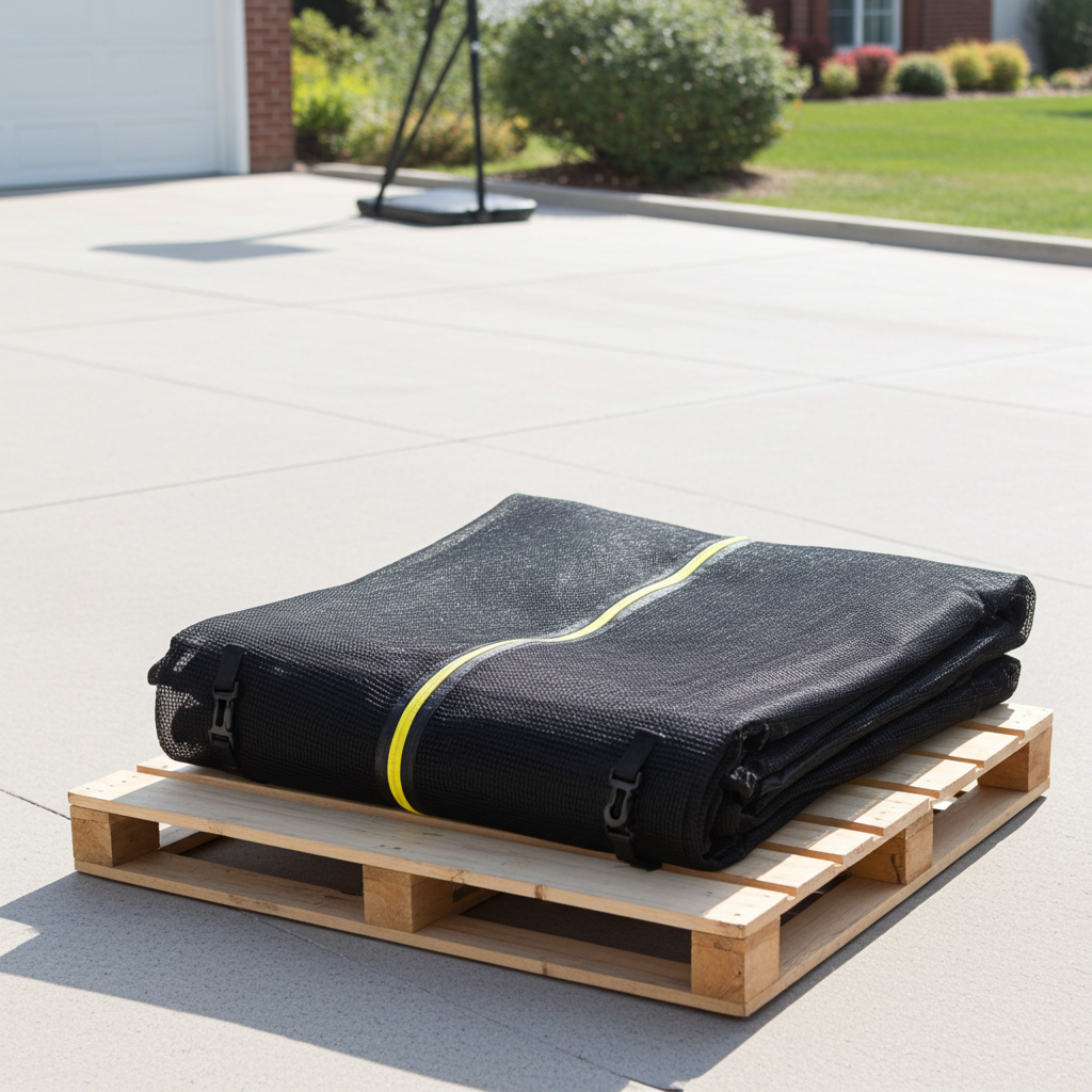 (Only Net, No Pole) Trampoline Safety Net Enclosure Netting Protection Replacement for 6/8/10/12Ft Trampoline Frames w/ Zipper - Sun Studio