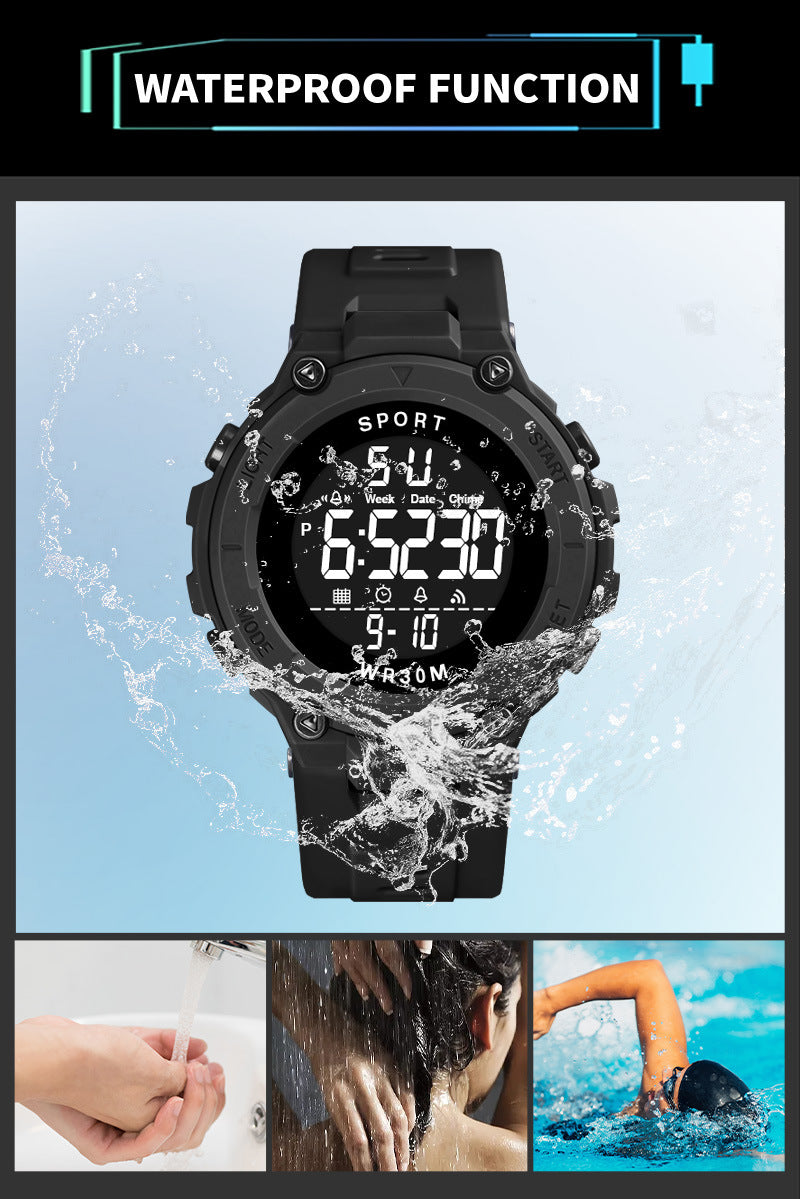 Men's Sports Watches Luxury Digital Watch Stopwatch Luminous Date Week Multifunction Fitness Electronic Wristwatch Reloj Hombre - Sun Studio