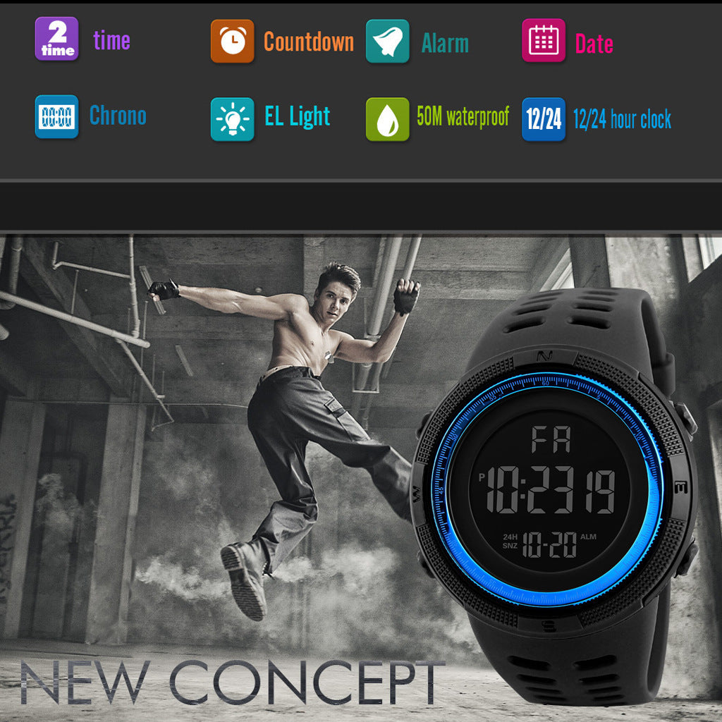 Herren Sport Uhren Luxus Digitale Uhr Stoppuhr Leuchtende Datum Woche Multifunktion Fitness Elektronische Armbanduhr Reloj Hombre