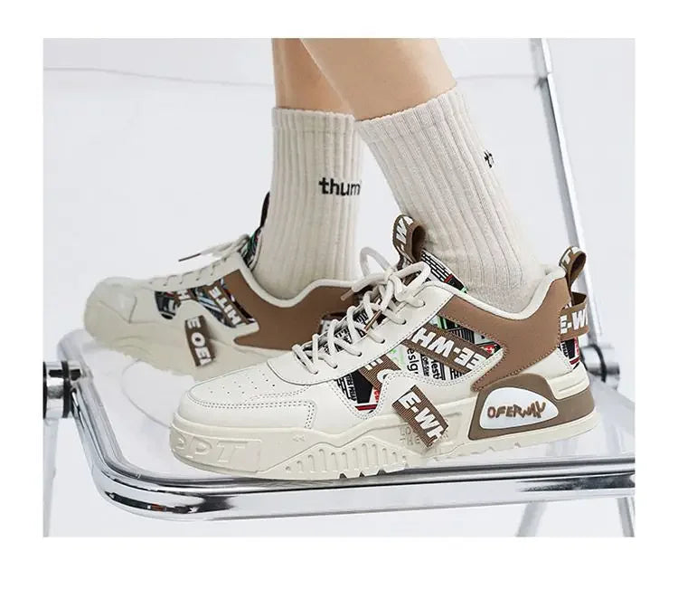 Casual Fashion Leather Sneakers New Skateboard Mens Shoes Outdoor Running Sports shoes Hiking Tennis Platform Luxury footwear - Sun Studio