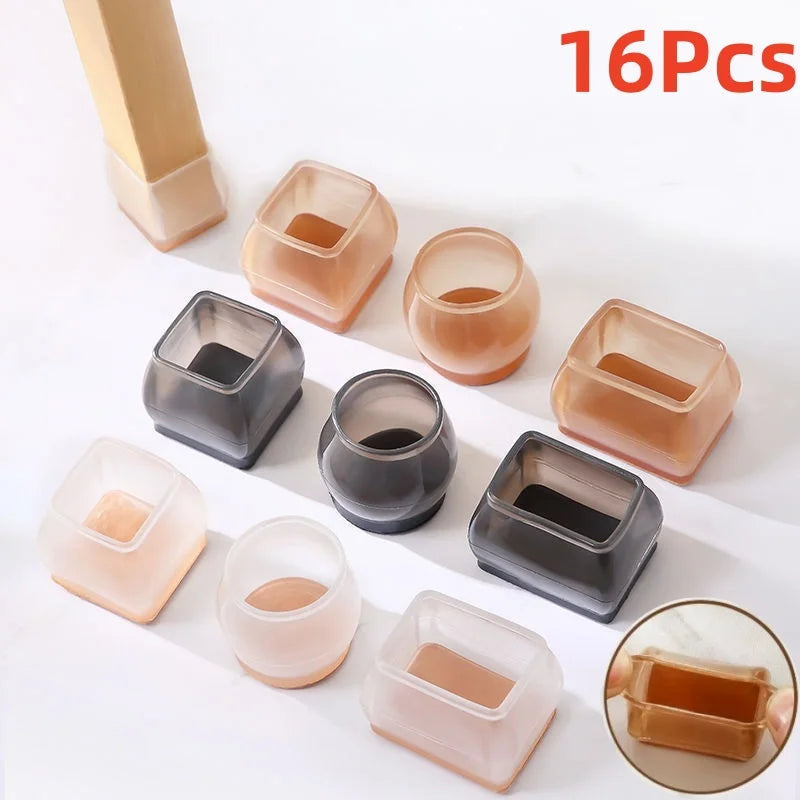 16Pcs Silicone Furniture Non-Slip Legs Pads Chair Leveling Feet Mat Hardwood Floors From Scratches Protectors Mat Home Decor - Sun Studio