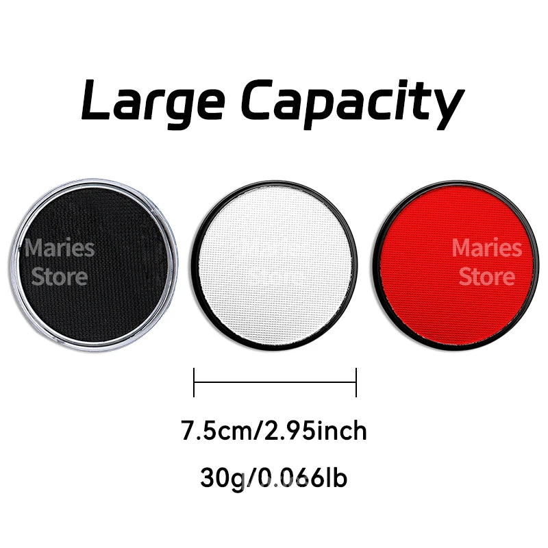 30g White Black Red Paint Water Based Makeup,Single Color for Adults for Skull,Witch,Goth,Cosplay,Halloween,Christmas,Party - Sun Studio