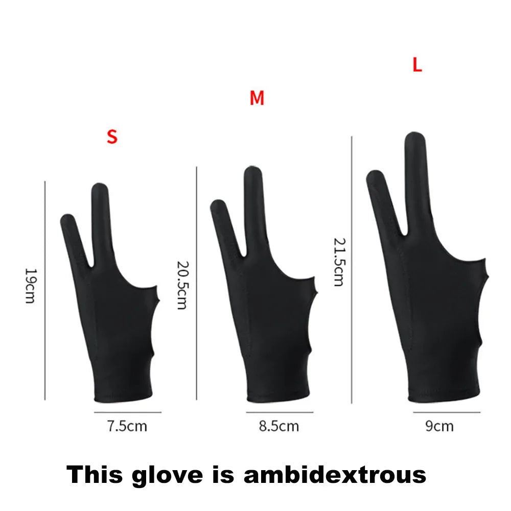 Drawing Gloves Palm Rejection Two Finger Hand Gloves for Tablet Digital Board Screen Touch Drawing Anti-fouling Gloves - Sun Studio