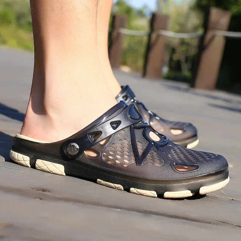 Fashion Slippers Casual Sandals Breathable Non-slip Comfortable Beach Shoes High Quality Home Slippers Outdoor Walking Male Shoe - Sun Studio