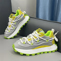 Chunky Sneaker Men Designer Running Shoes Fashion Casual Microfiber Leather Mesh Breathable Height Increased Flat Platform Shoes - Sun Studio