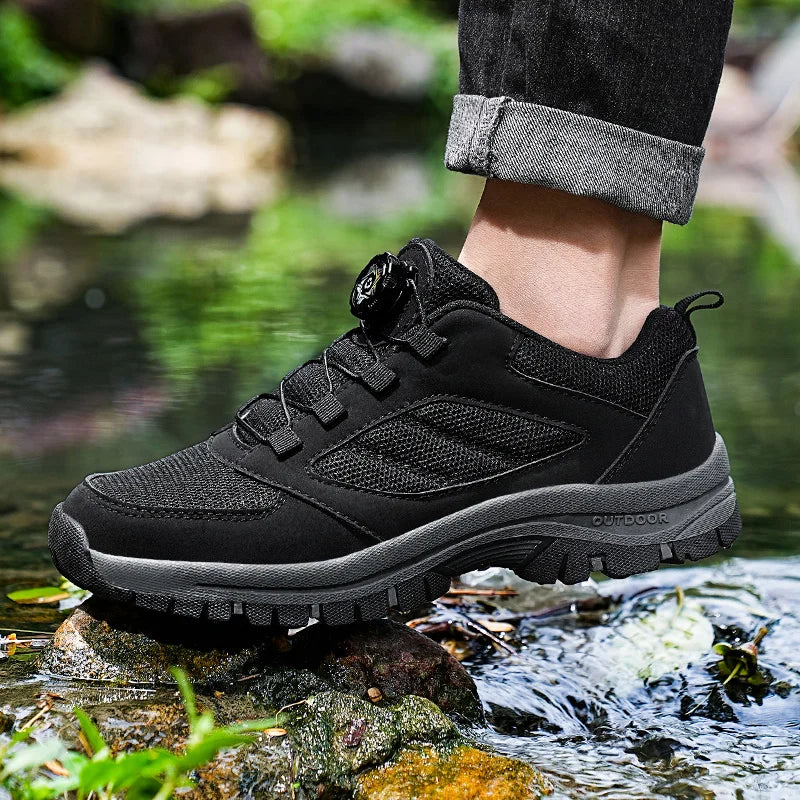Men'S Spring And Autumn Outdoor Sports Shoes With Rotating Buckle Convenient Comfortable Anti Slip Hiking Shoes Large Size 39-48 - Sun Studio