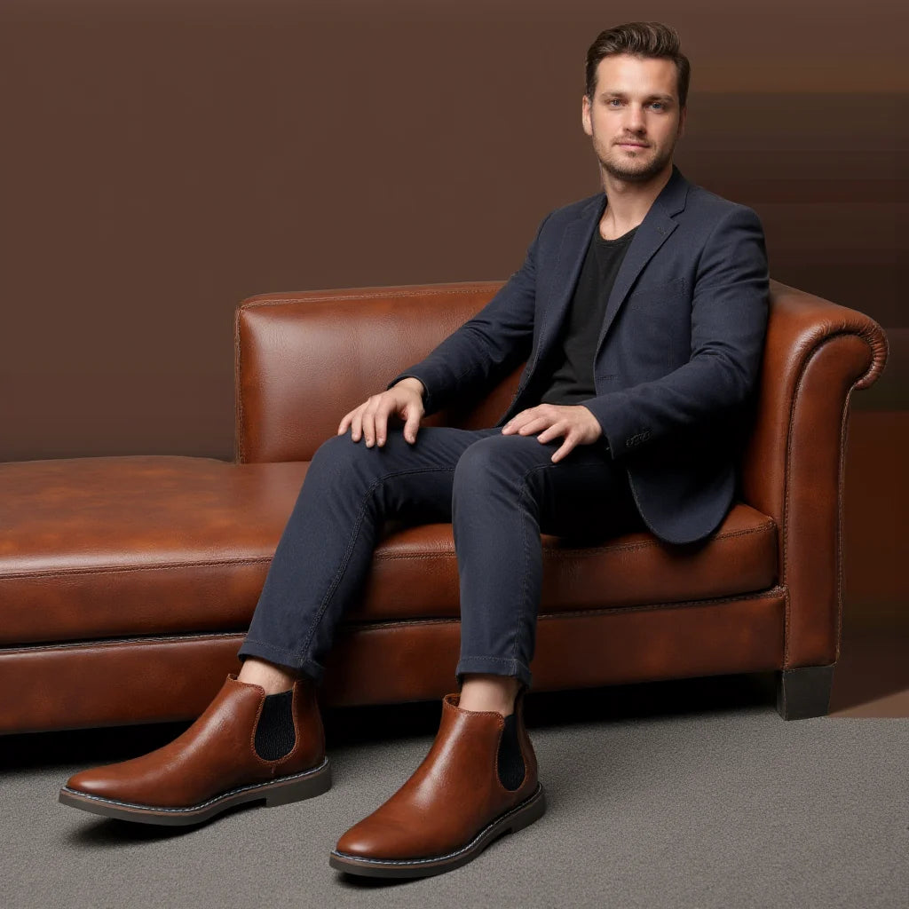 40~46 Men Chelsea Boots Brand Retro Comfortable Fashion Men Boots - Sun Studio