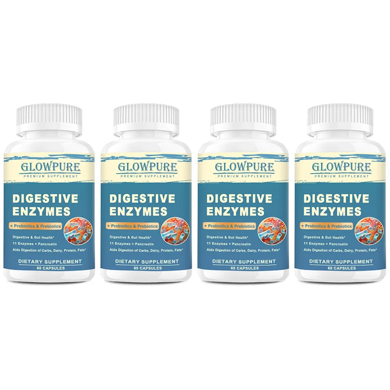 Digestive Enzyme Supplement with Prebiotics & Probiotics - Supports Nutrient Absorption | Gut Health Promotes Digestion | Immune - Sun Studio
