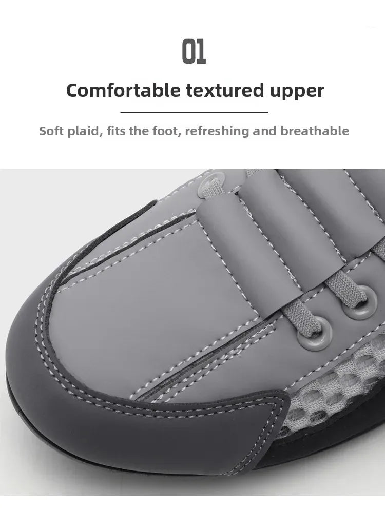 Men's Slip-On Lace-Up Casual Sports Shoes Breathable Mesh Unisex Spring Autumn Season Low Cut Flat Footwear Quick Easy Wear - Sun Studio