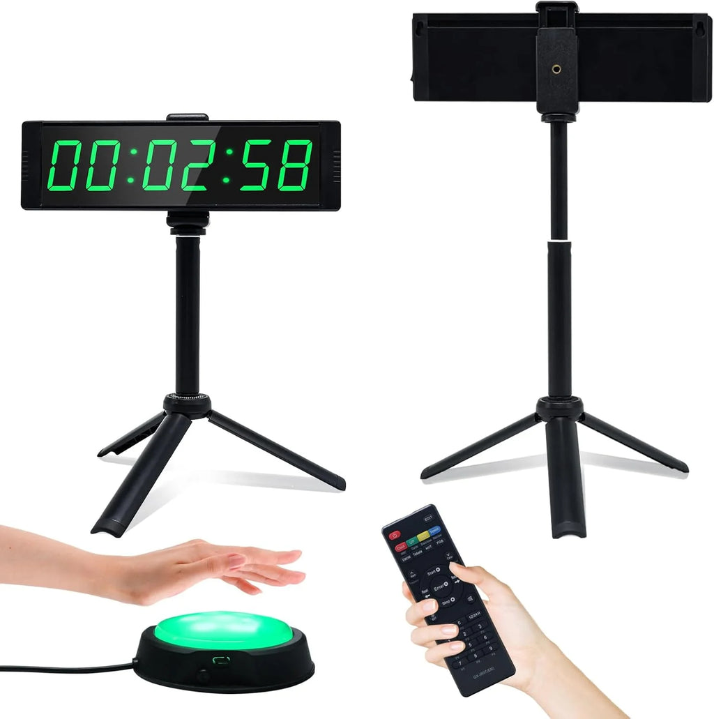 Gym Timer Clock for Home Fitness Timer with Stopwatch Button, Large Digital Stopwatch Countdown Clock, 12/24H Digital Wall Clock - Sun Studio