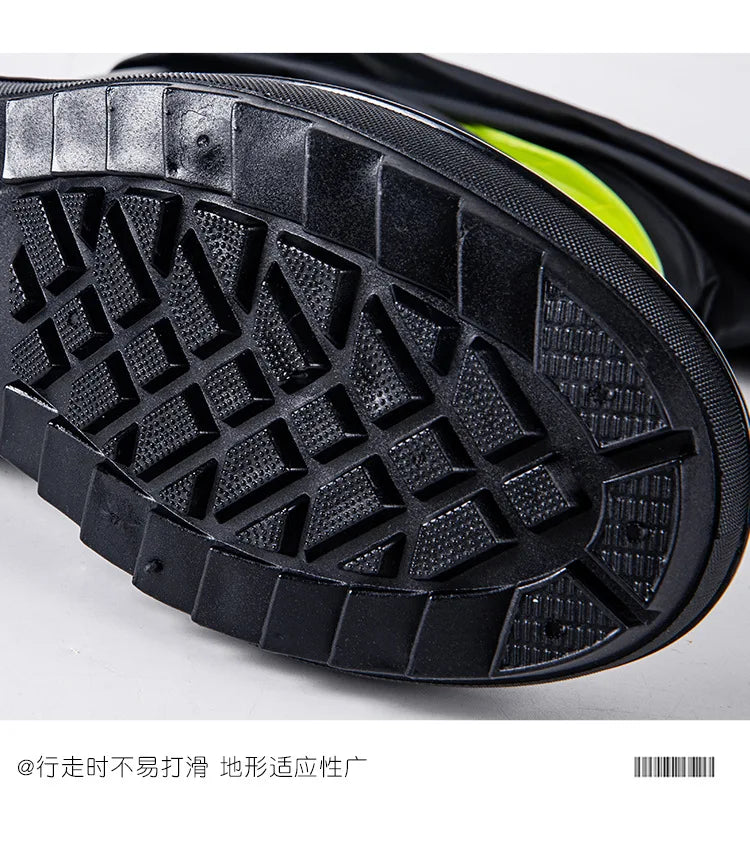 Men's Rain Boots Fashion High-Top Rain Boots for Outer Wear Long-Tube Waterproof and Non-Slip Couple Style Outdoor Fishing Boots - Sun Studio