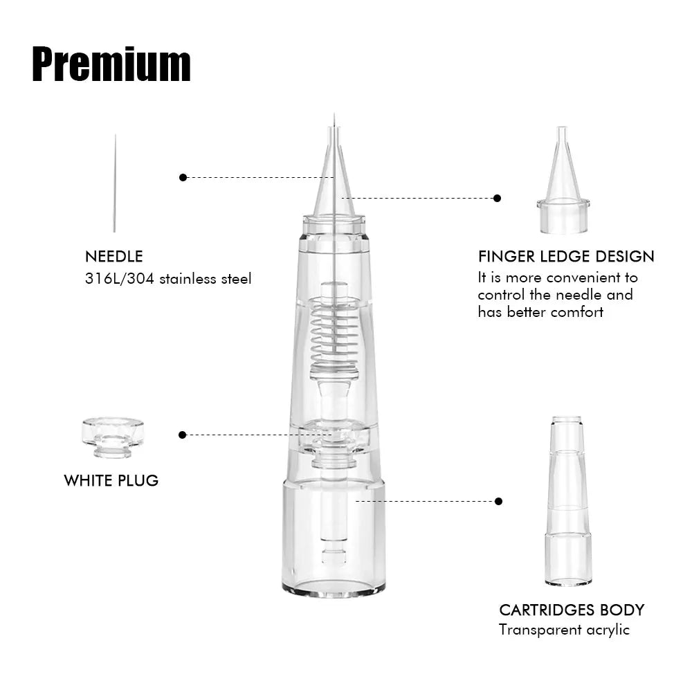Biomaser Professional Permanent Makeup Cartridge Needles 1R/2R/3RL/5RL Disposable Sterilized Tattoo Pen Machine Needles Tips - Sun Studio