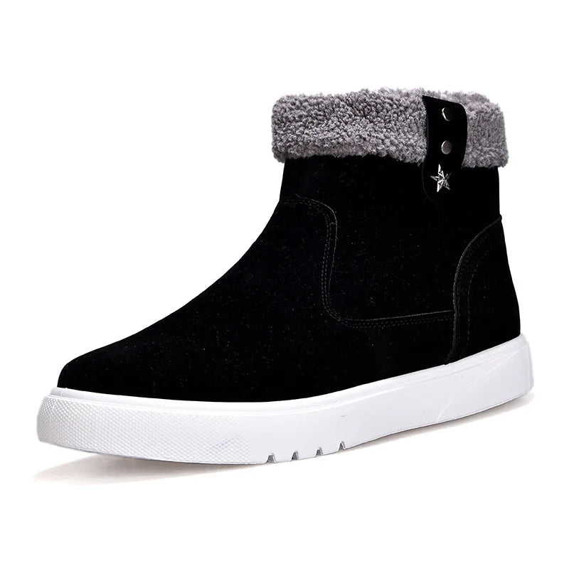 Men Boots 2026 Winter Thick Warm Casual Shoes for Men High Quality Snow Boots High-top Vulcanized Shoes with Fur Cotton Shoes - Sun Studio