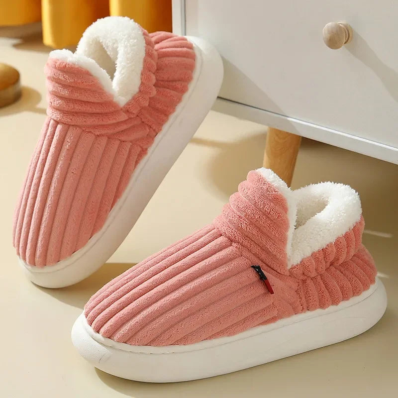 Warme Flausche Hausschuhe Frauen Männer Winter Neue Mode Komfort Plüsch Hausschuhe Zuhause Innen Außen Weiche Dicke Sohle Baumwollschuhe
