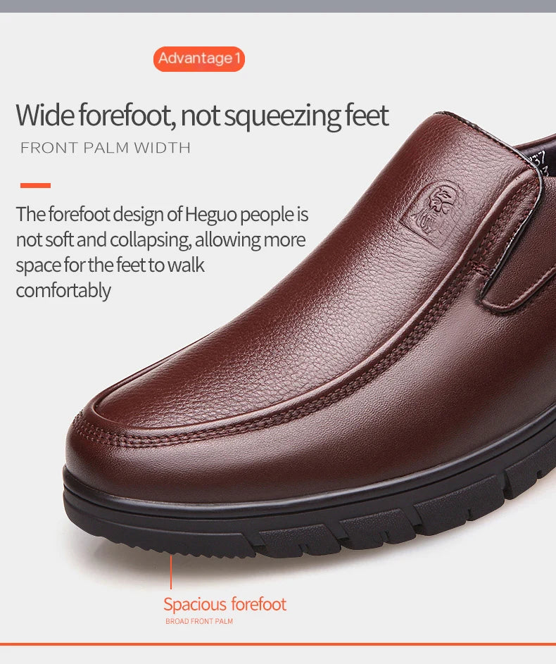 LAORENTOU genuine leather thick soled casual leather shoes for middle-aged and elderly fathers, oversized business shoes 66736 - Sun Studio