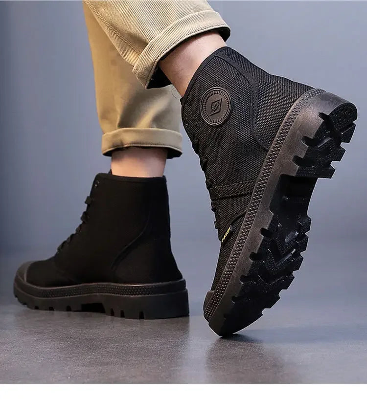 Male Shoes Hiking Outdoor Rubber Men's Boots Lace Up Original Deals Vintage In Promotion Y2k Offers Trendy 2025 Footwear New - Sun Studio